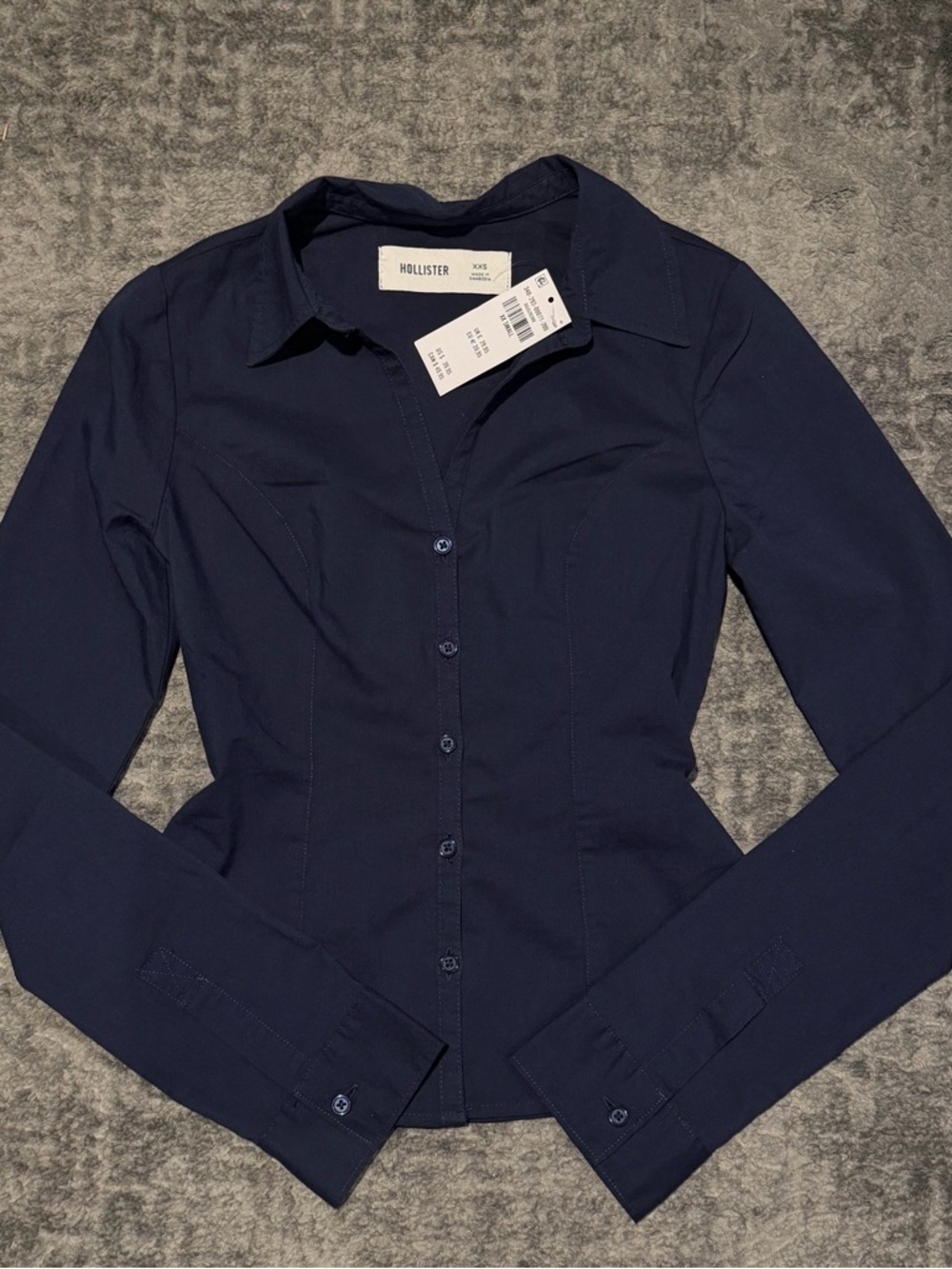 Hollister Slim-Fit Navy Button-Down Shirt